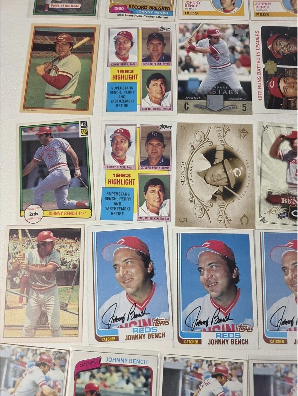 Johnny Bench Collection 85 Baseball Card LOT Vintage Topps Donruss Diamond Kings